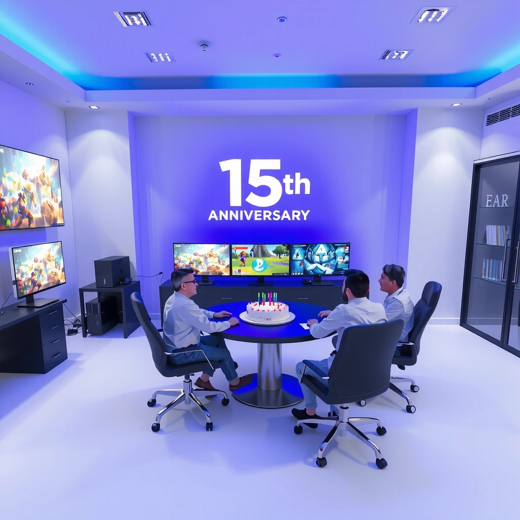 15th anniversary celebration with gaming elements